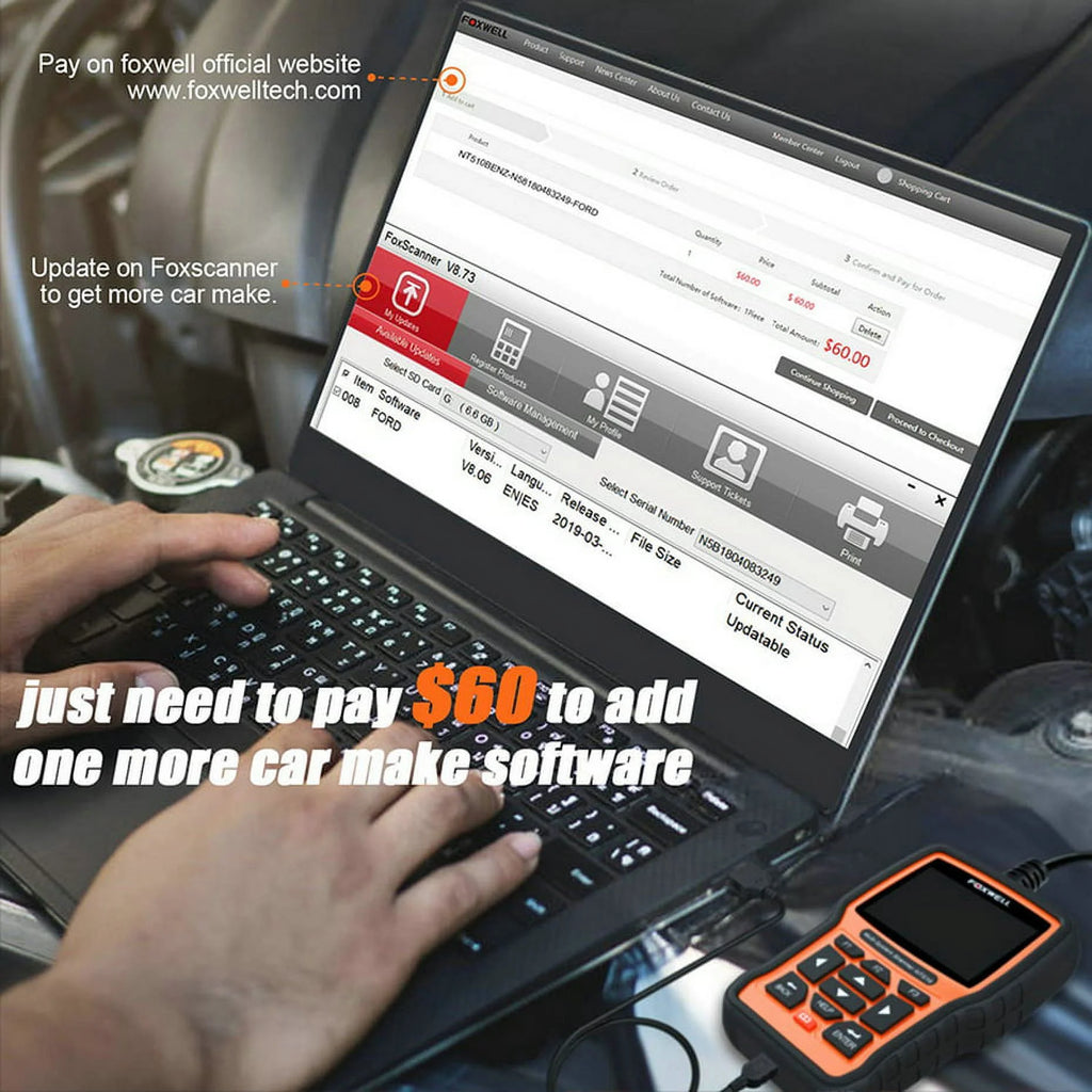 FOXWELL  Pofessional All System OBD2 Scanner For Mercedes-benz SAS DPF BRT Multi Reset Bi-Directional Test Auto Car Diagnostic Tool