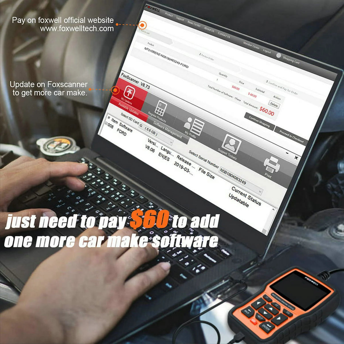 FOXWELL  Pofessional All System OBD2 Scanner For Mercedes-benz SAS DPF BRT Multi Reset Bi-Directional Test Auto Car Diagnostic Tool