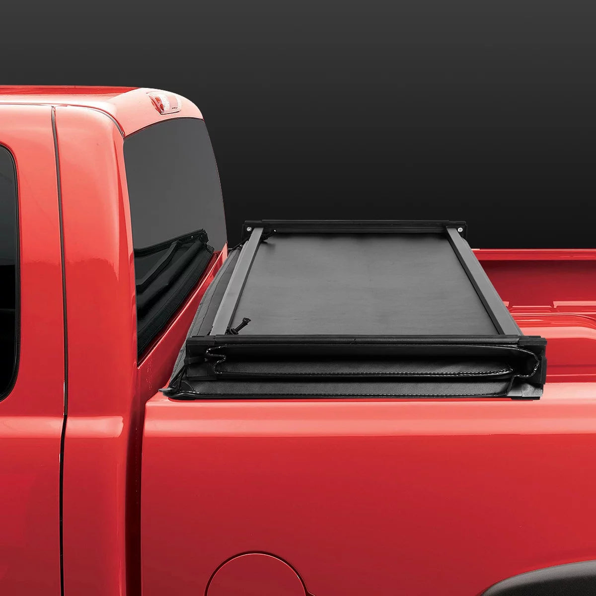 DNA Motoring TTC-TRISOFT-057 For 2014 to 2019 toyota Tundra 6.5' Bed Fleetside Adjustable Tri -Fold Soft Top Trunk Tonneau Cover 15 16 17 18