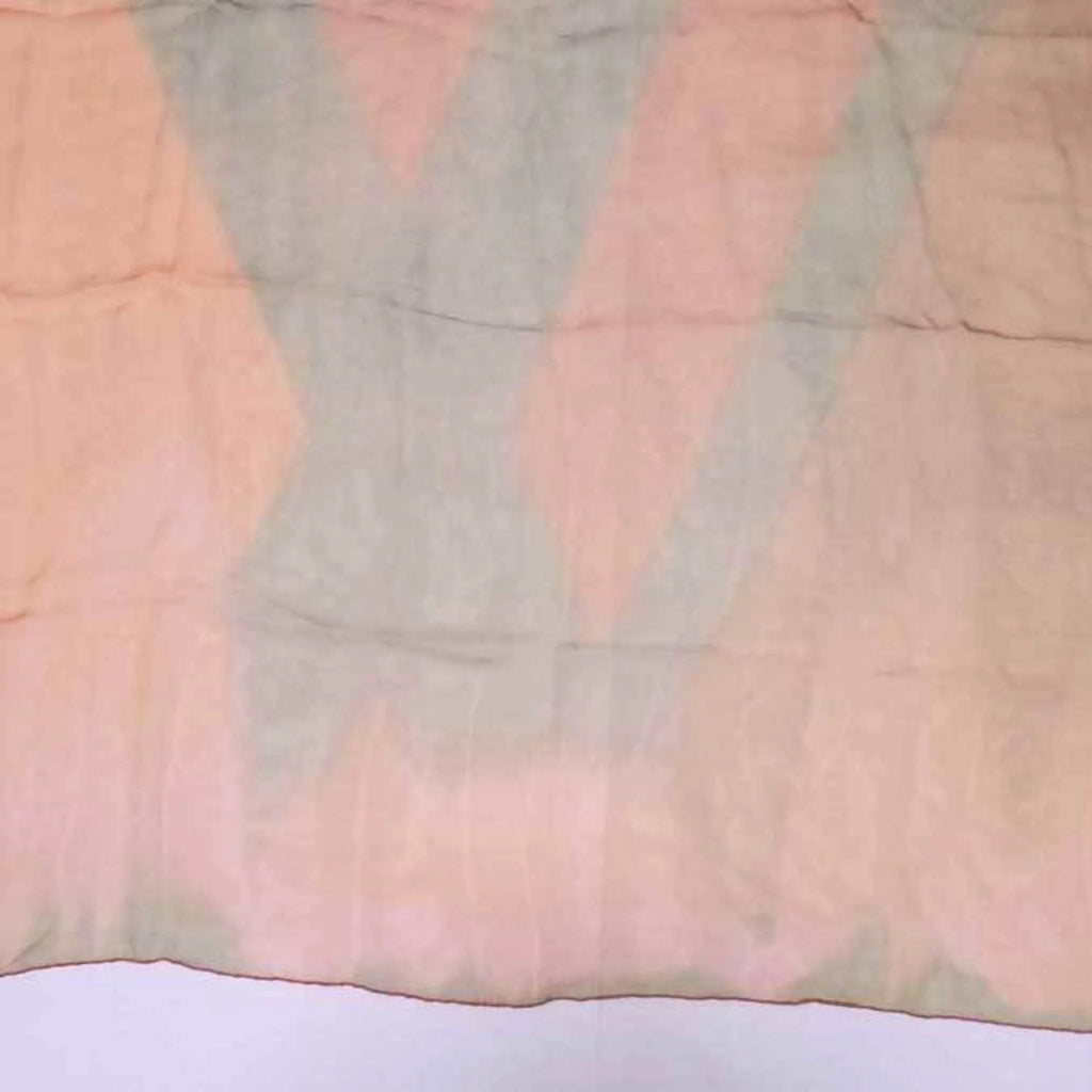 Previously Owned Louis Vuitton Scarf LV Logo Orange x Yellow Green 100% Silk For Her (Good)