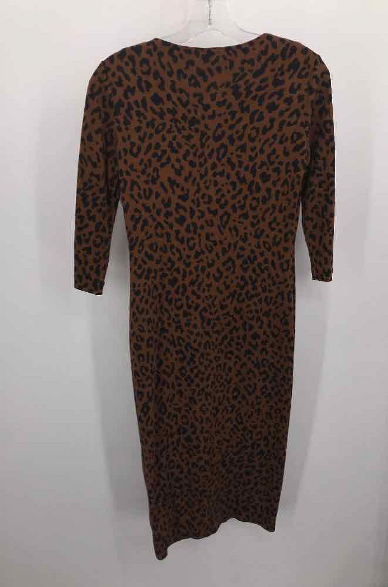 Used Diane Von Furstenberg Brown Size XXS Printed Maxi Long Sleeve Dress