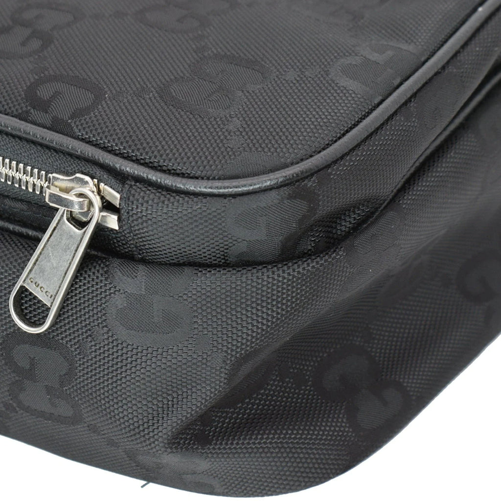 Used GUCCI Off The Grid GG Monogram Nylon Shoulder Bag Black 625858