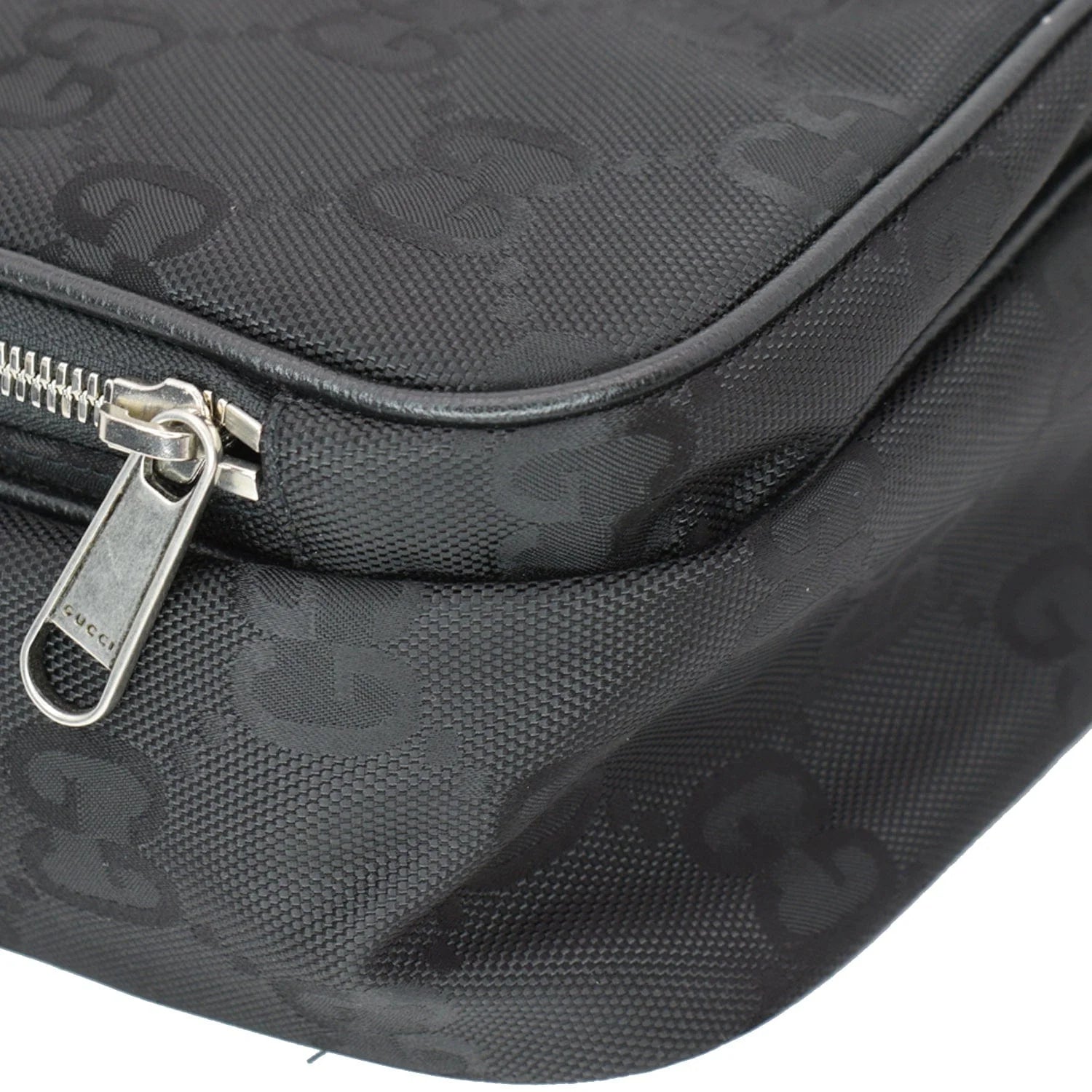 Used GUCCI Off The Grid GG Monogram Nylon Shoulder Bag Black 625858