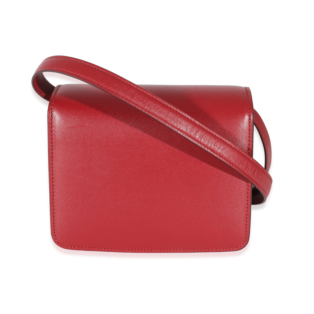 Celine Red Smooth Calfskin Small Classic Box Bag Previously Owned