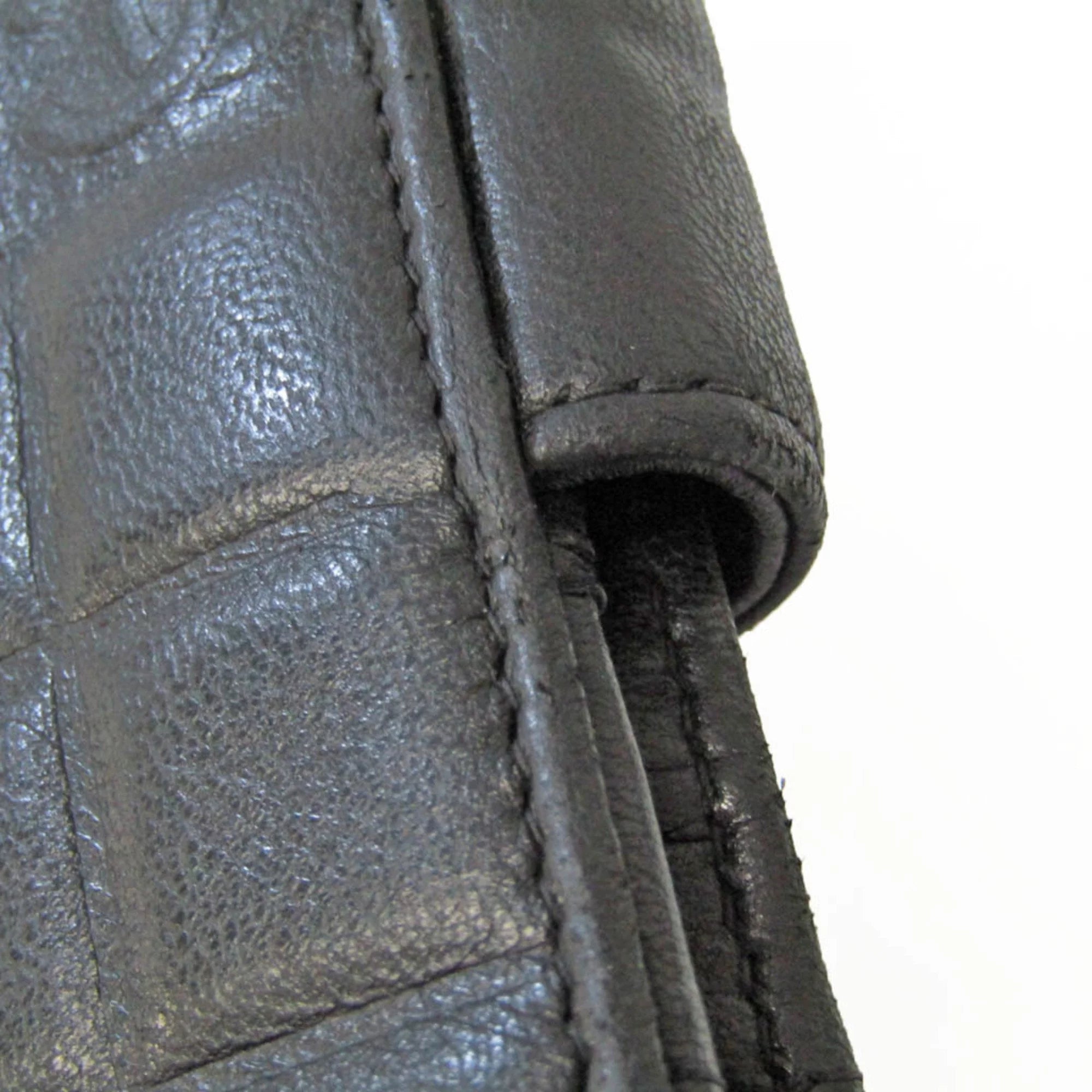 Used Chanel Chocolate Bar For Her Leather Middle Wallet (bi-fold) Black (Good)