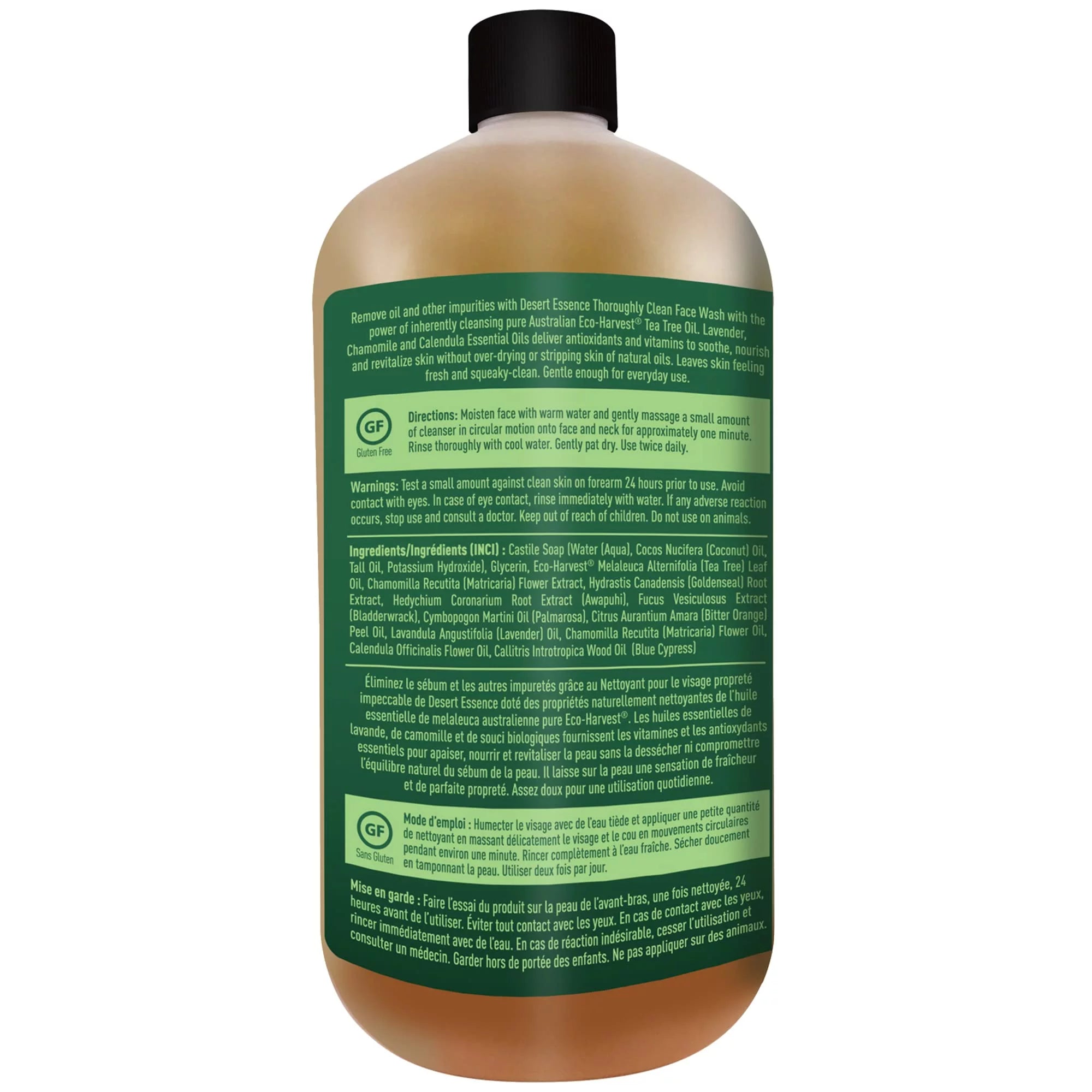Desert Essence, Thoroughly Clean Face Wash With Tea Tree Oil, Hydrating & Non-Drying, 32 Fl Oz (Pack Of 2)