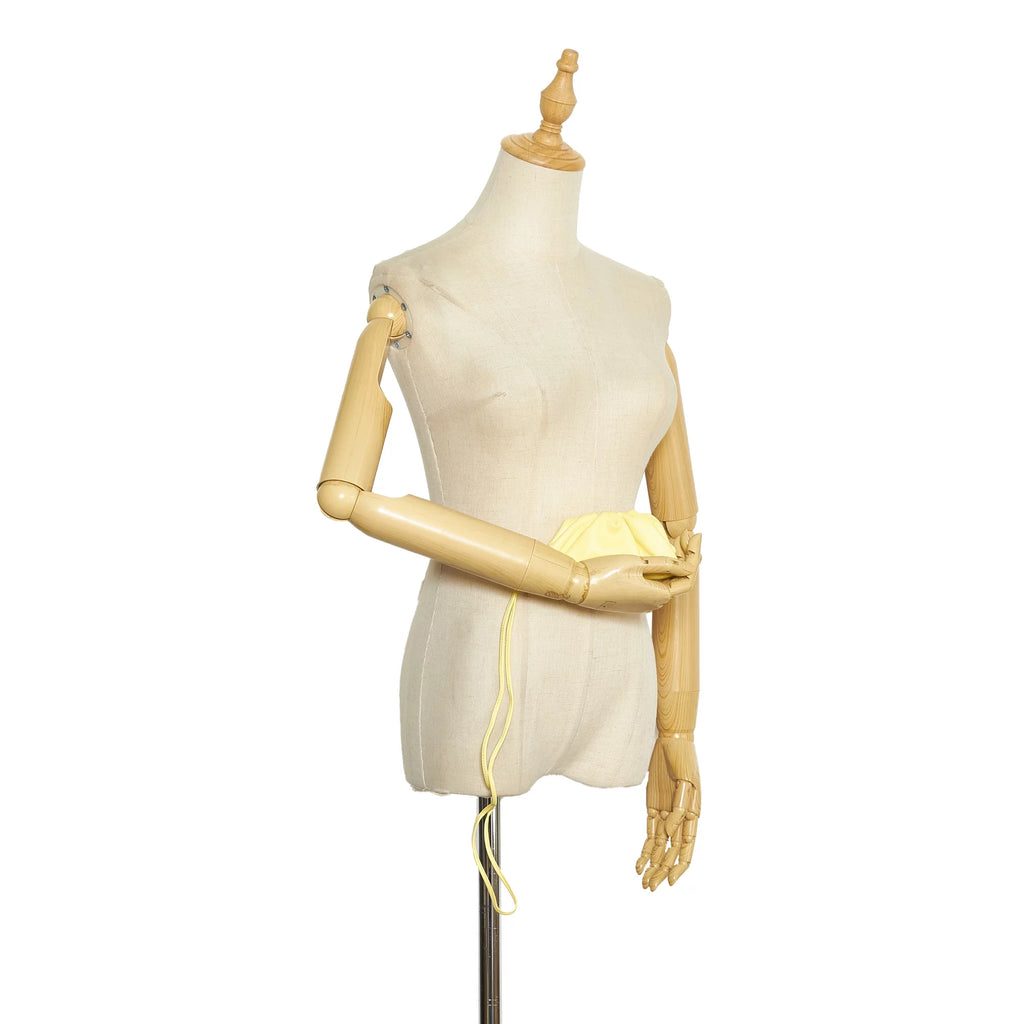 Previously Owned Authenticated Bottega Veneta The Pouch Calf Leather Yellow Crossbody Bag Unisex (Good)