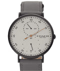 Coach 14602475 Charles Ivory Chronograph Dial Grey Leather Band Men's Watch