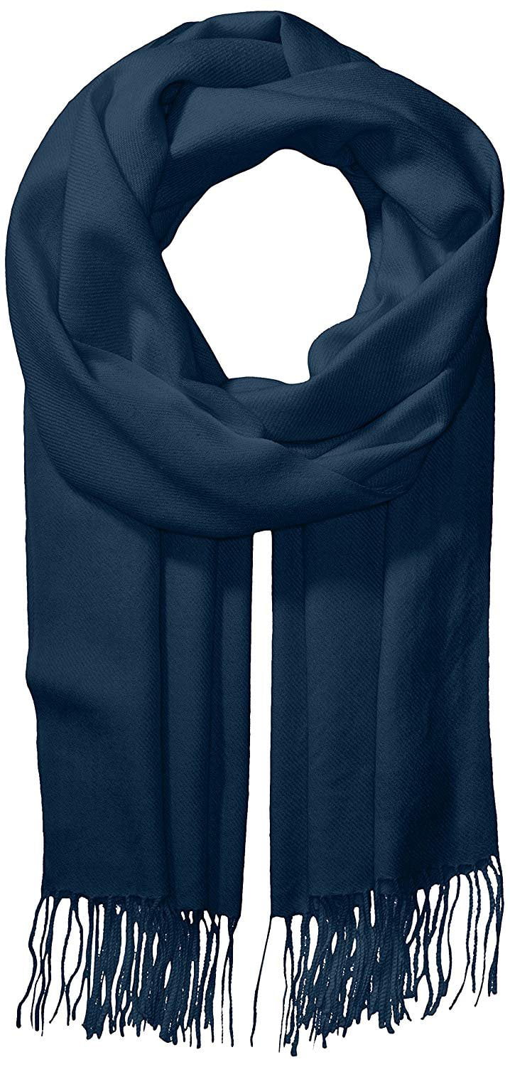 La Fiorentina Female Soft Twill Cashmere Scarf, Navy, One Size