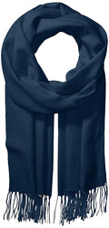 La Fiorentina Female Soft Twill Cashmere Scarf, Navy, One Size