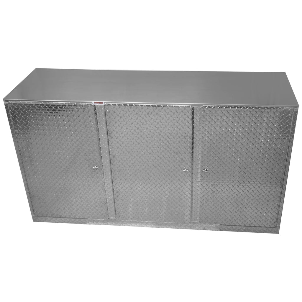Extreme Max 5001.6418 Diamond Plated Aluminum Base Cabinet for Garage, Shop, Enclosed Trailer - 72", Silver