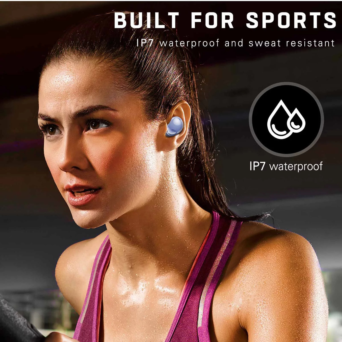 UrbanX Street Buds Pro Bluetooth Earbuds for Vodafone Smart N8 True Wireless, Noise Isolation, Charging Case, Quality Sound, Water Resistant (US Version) - Amethyst Purple