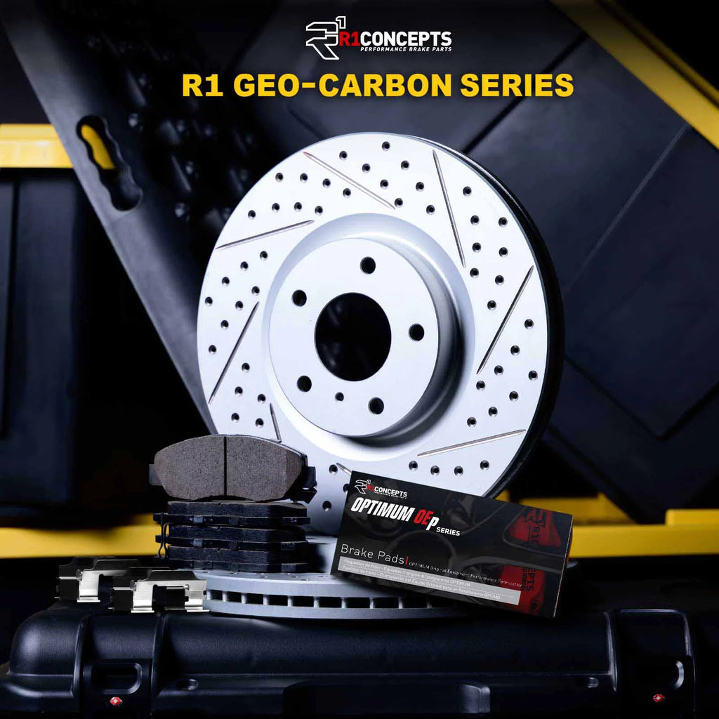 R1 Concepts Front Brakes and Rotors Kit |Front Brake Pads| Brake Rotors and Pads| Optimum OEp Brake Pads and Rotors |Hardware Kit WBUH1-67031
