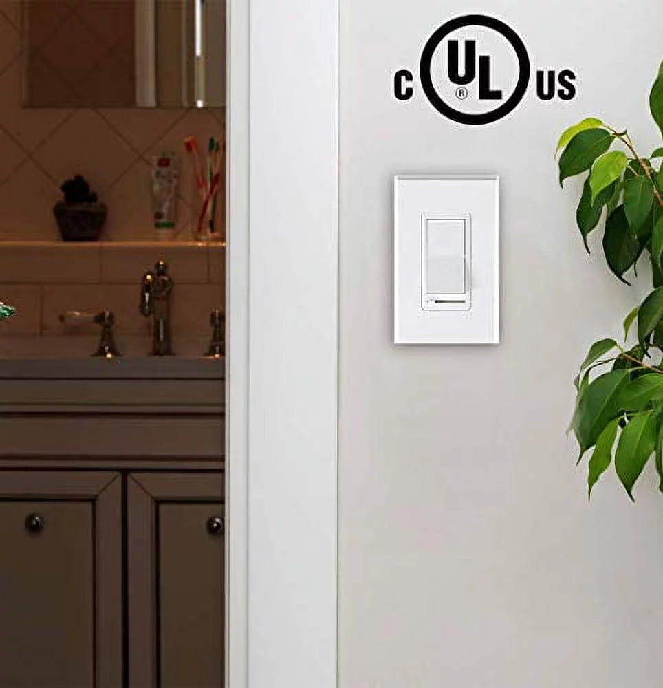 Cloudy Bay in Wall Dimmer Switch for LED Light/CFL/Incandescent,3-Way Single Pole Dimmable Slide,600 Watt max,Cover Plate Included