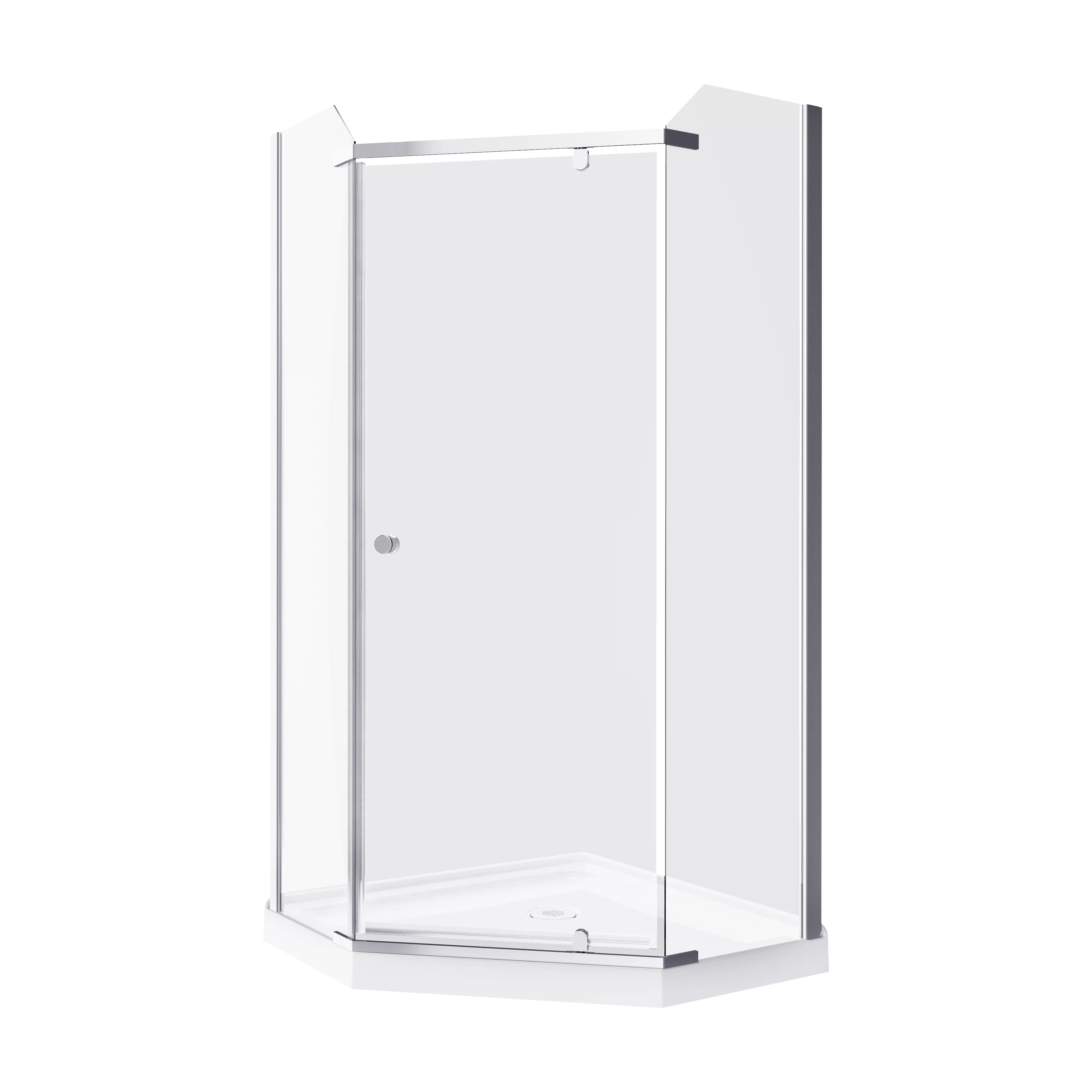 A&E Bath Cassidy Neo Angle Shower Enclosure Kit With Acrylic Base Without Walls