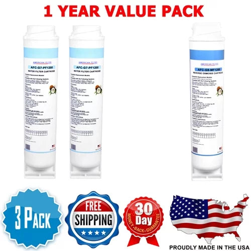 AFC Brand , Water Filters , Model # AFC-G7-PF1200 , Compatible with GE® PNRQ20FBL - 3 Filters - Made in U.S.A.