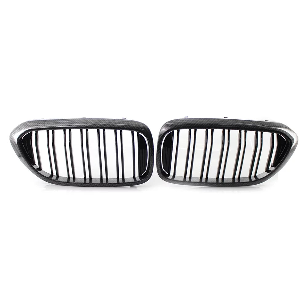 ZSWAL Front Grill Cover Trim Keney Grille for BMW 5 Series G30 G31 G38 530i 540i 2017 2018 2019, Carbon Fiber Style