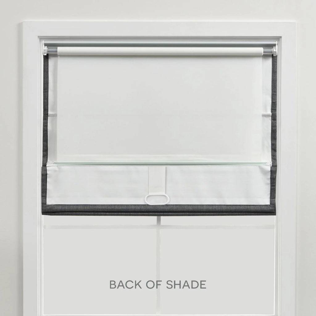 Exclusive Home Ricardo Total Blackout Roman Shade, 23"x64", Grey