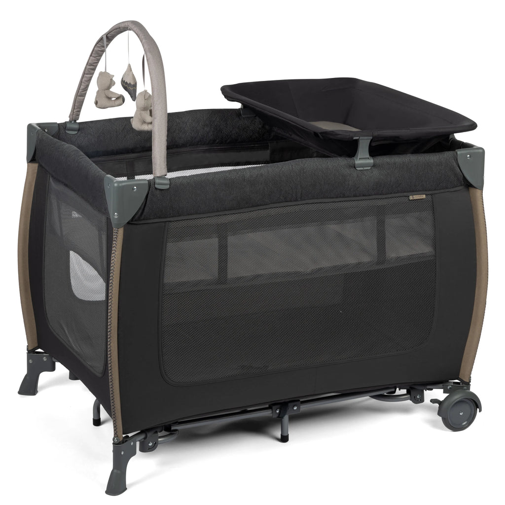 Monbebe Play Yard with Full Size Rocking Bassinet, Castle Point
