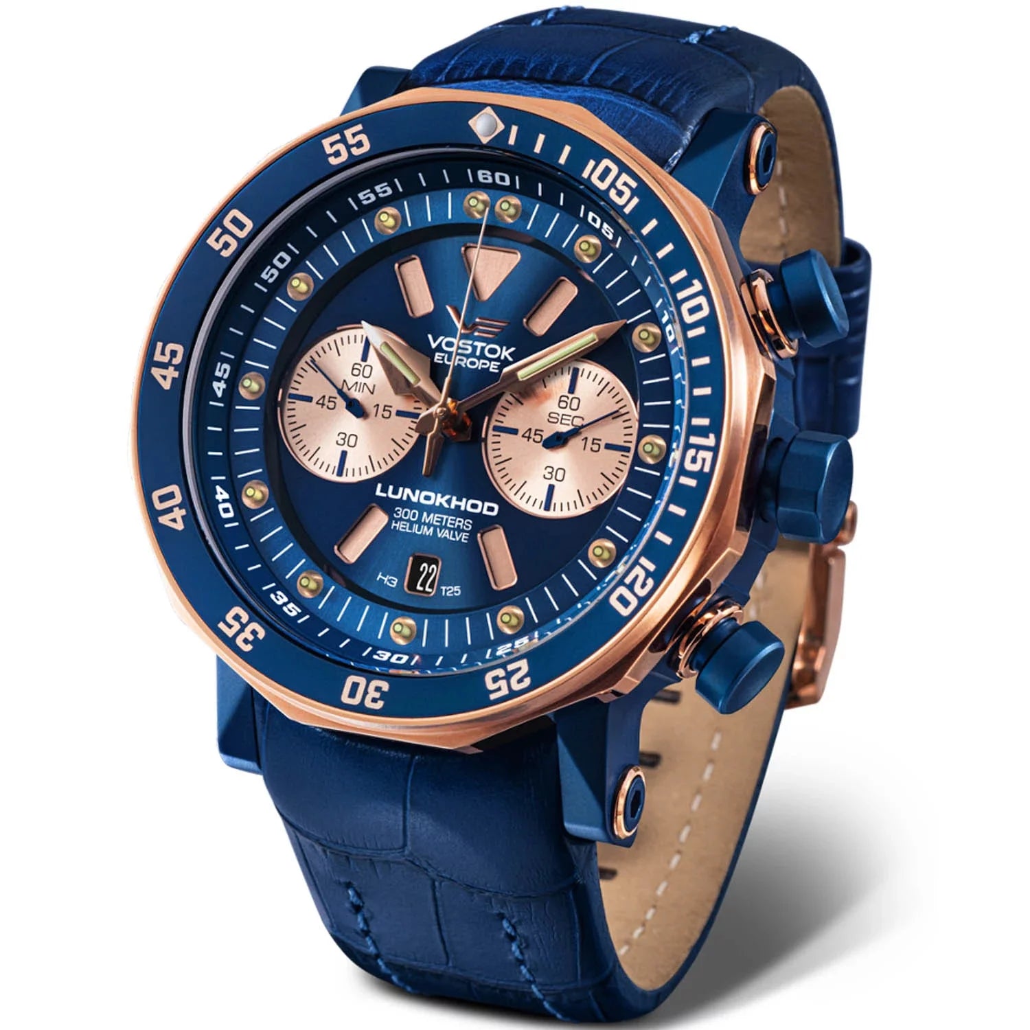 Vostok-Europe Lunokhod 2 Grand Chronograph Blue Rose Gold