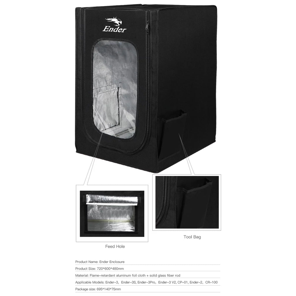 3D Printer Enclosure Fireproof Waterproof Printer Covers for Constant Temperature Heating Box Detachable Heating Tent for Ender-3/Ender-3S Ender-3pro/Ender-3 V2/ CP-01/ Ender-2/CR-100 Size