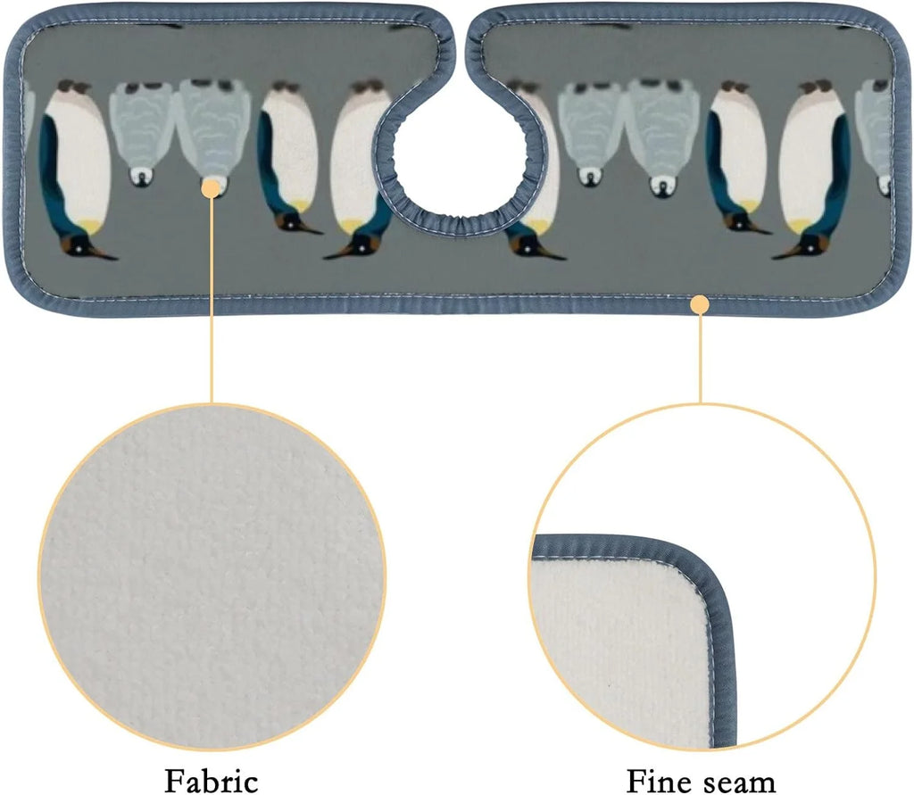 GZHJMY 3PCS Faucet Absorbent Mat, Sea Bird Penguin Washable Sink Splash Guard Drip Catcher, Kitchen Bath Countertop Microfiber Sink Drying Mats for Kitchen