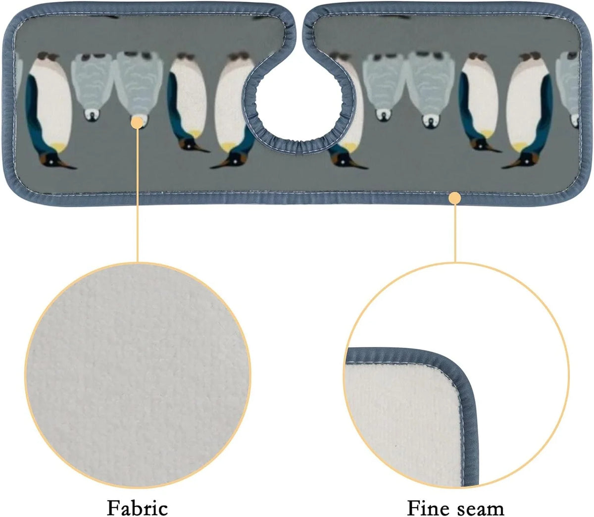 GZHJMY 3PCS Faucet Absorbent Mat, Sea Bird Penguin Washable Sink Splash Guard Drip Catcher, Kitchen Bath Countertop Microfiber Sink Drying Mats for Kitchen