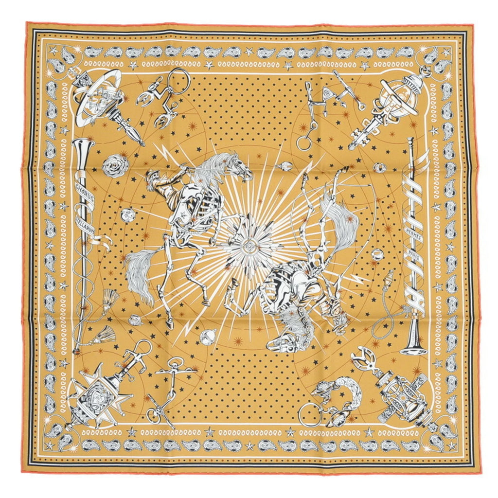 Previously Owned Hermes Carre 55 Bandana CHORUS STELLARUM 100% Silk (Like New)