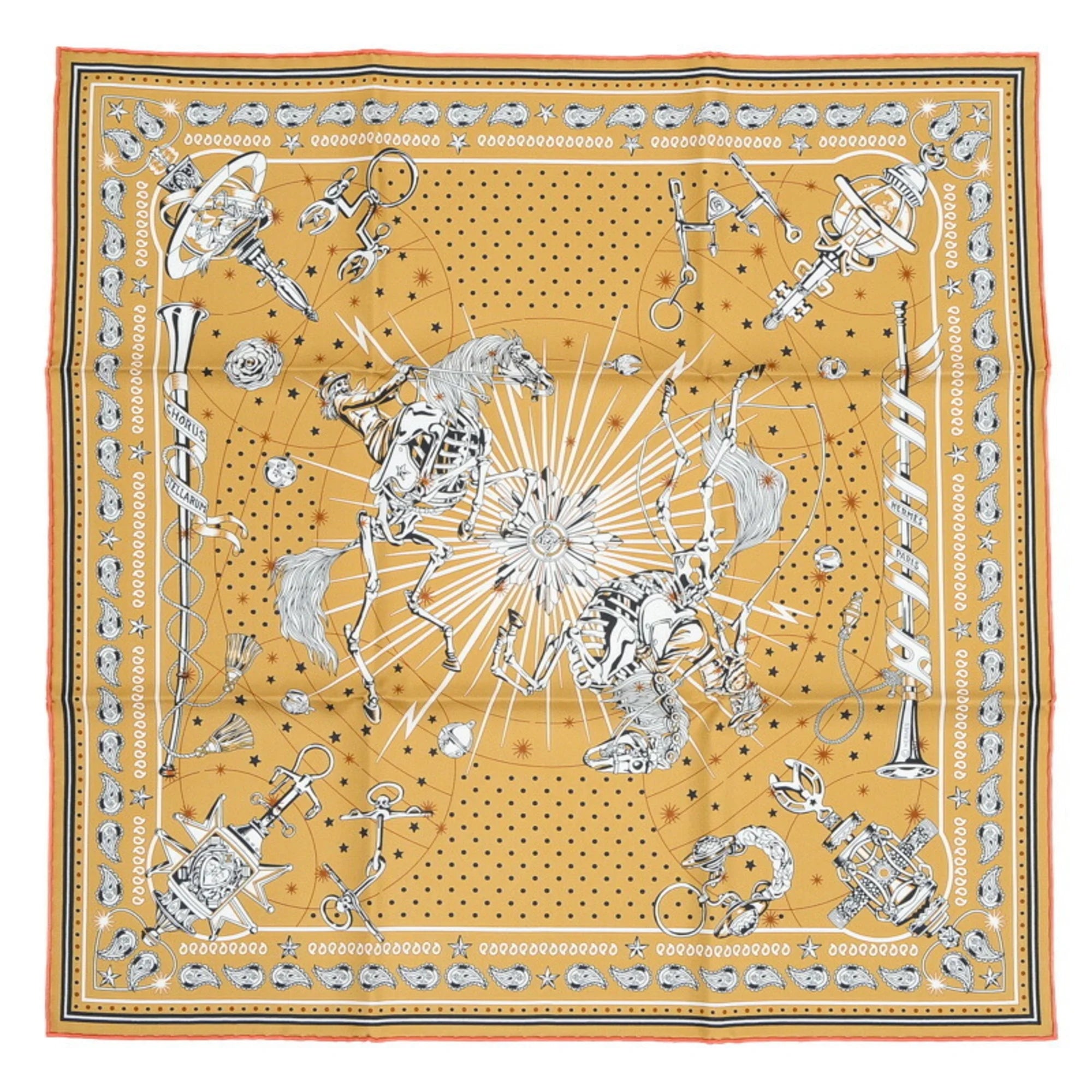Previously Owned Hermes Carre 55 Bandana CHORUS STELLARUM 100% Silk (Like New)
