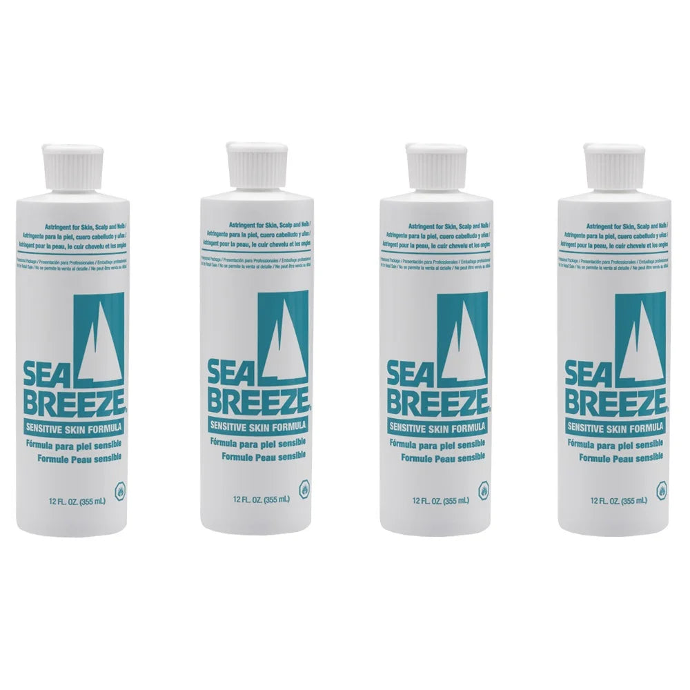 Sea Breeze Barber Astringent Skin, Scalp & Nails SENSITIVE SKIN 12 oz 4 x HP-SEP0405