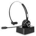 Comfortable Bluetooth Headset, UX-M97 Wireless Headset with Microphone, Wireless Cell Phone Headset with Noise Isolation Mic Charging Base Mute Function for Tecno Pouvoir 3 With Charging Dock