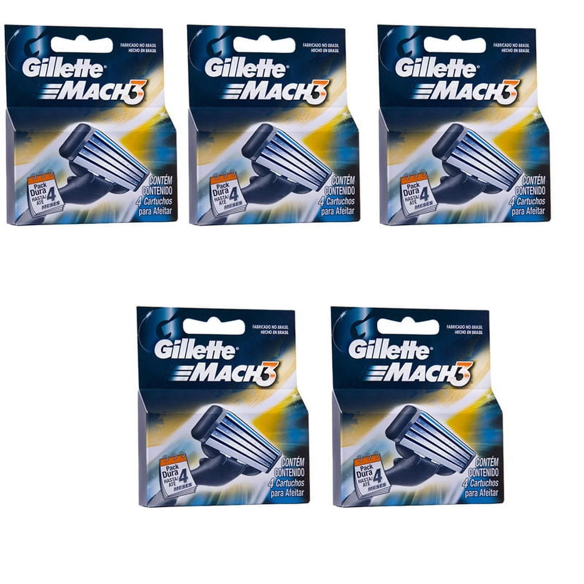 20 Mens Gillette MACH3 Razor Blade Refill Cartridges 5 packs of 4