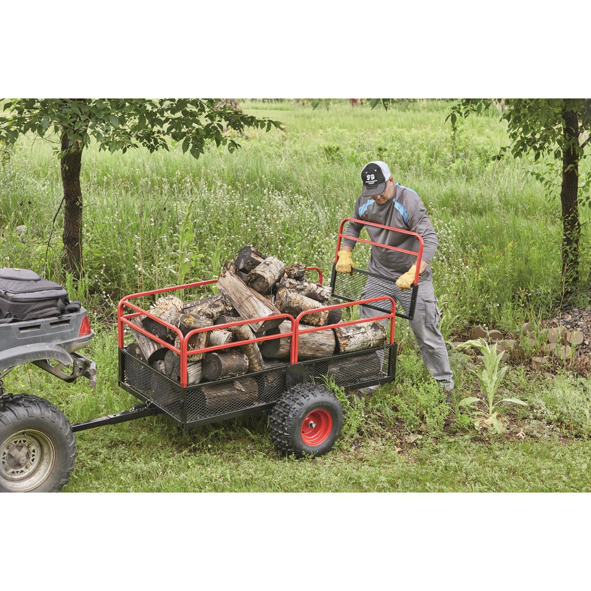 Guide Gear Cargo Utility Trailer, Heavy Duty Carts with Wheels, ATV Carrier