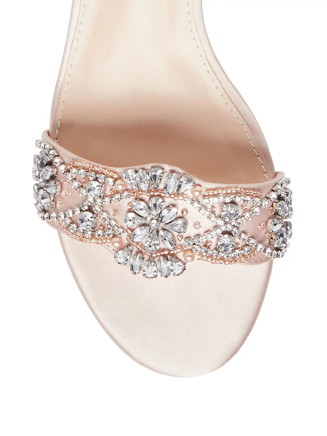 Betsey Johnson For Her Sb-Mel Heeled Sandal, Champagne, Size 7.5