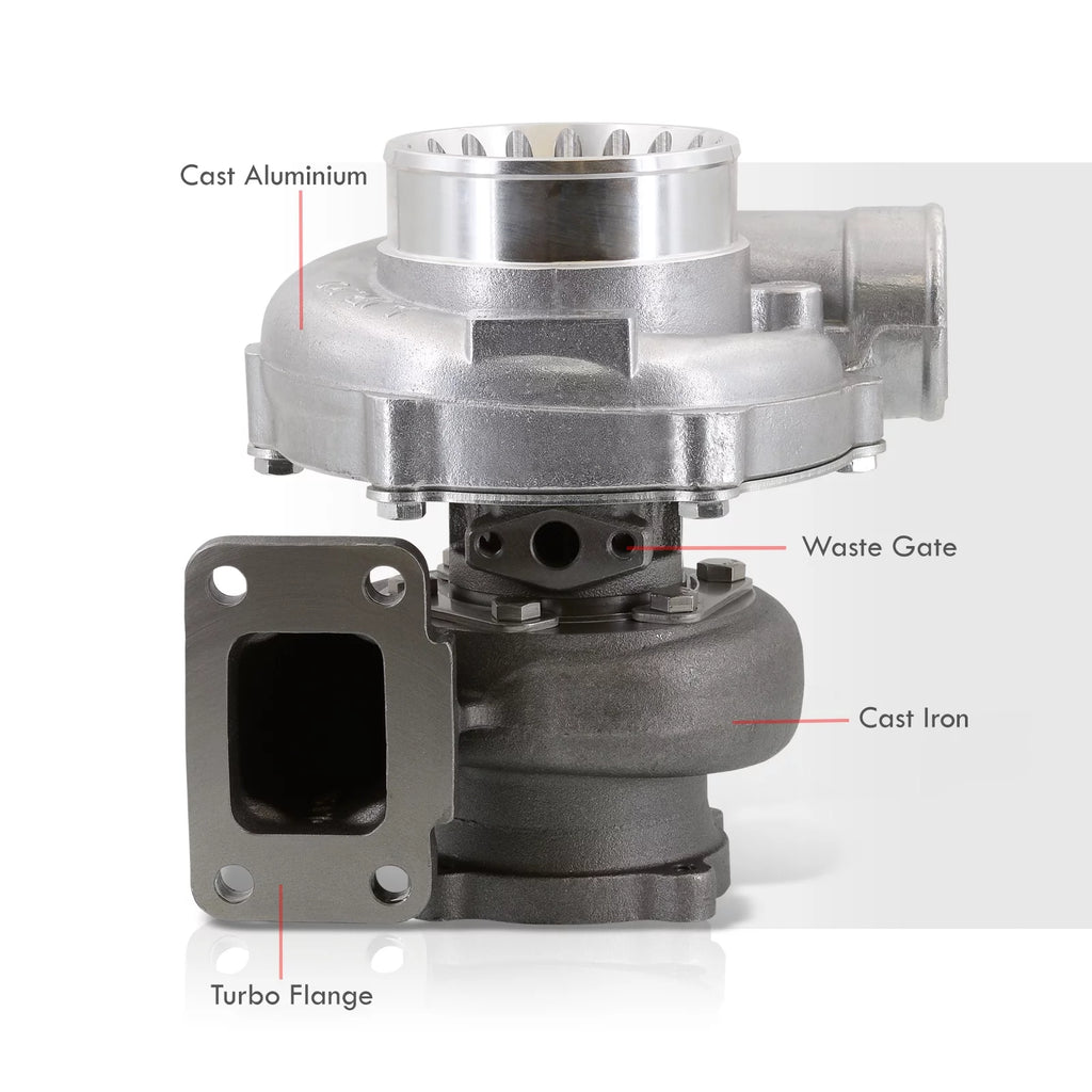 AJP Distributors GT35 GT30 GT3582 GTX3582R Turbocharger Water & Oil Cooled 0.70 AR Compressor 0.82 A/R Turbine T3 4-Bolt Flange Turbo Charger Boost Anti-Surge Compatible/Replacement For Universal Car
