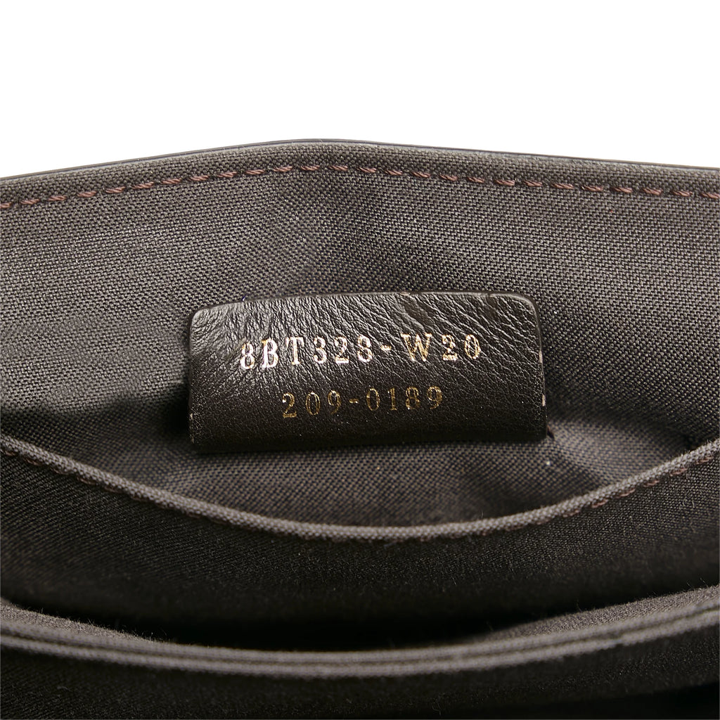 Used Authenticated Fendi Small ID Crossbody Bag Calf Leather Black Unisex (Good)